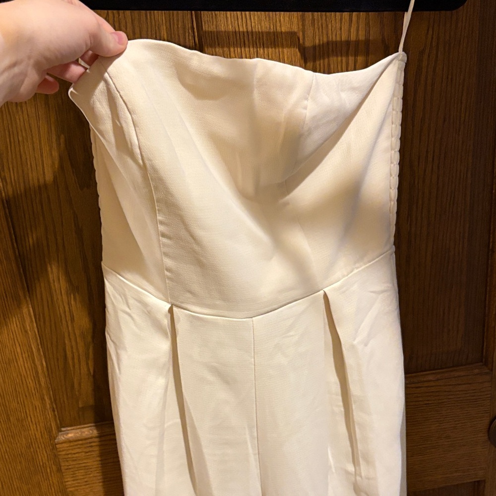 Chic Cream Strapless Jumpsuit
